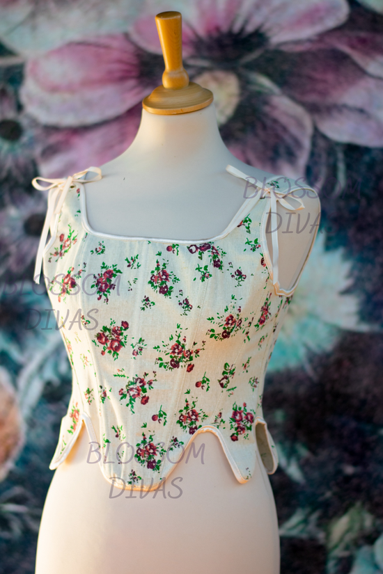 Vintage Roses Overbust Back Lace-up Corset