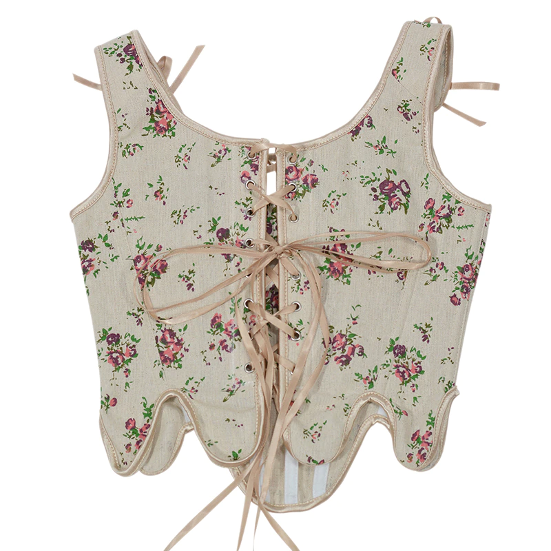 Vintage Roses Overbust Back Lace-up Corset